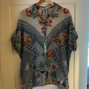 Johnny Was Multicolor Floral Blouse